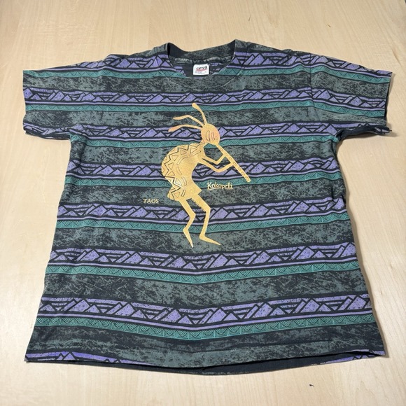 Vintage Kokopelli All Over Print T Shirt Size L‎ Single Stitch - Picture 1 of 6